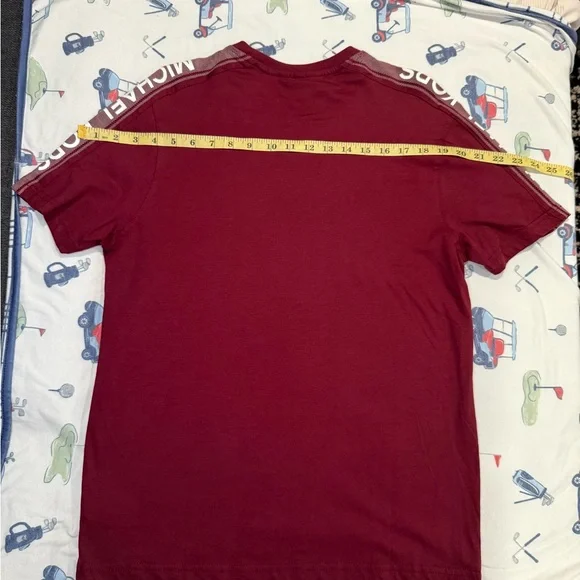 Michael Kors Men's Rich Red Short Sleeve Tee - Picture 11 of 11